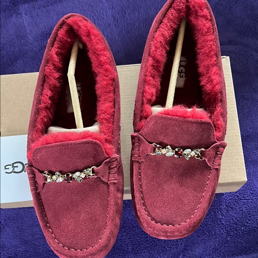 UGG Women's Red Suede Loafers
